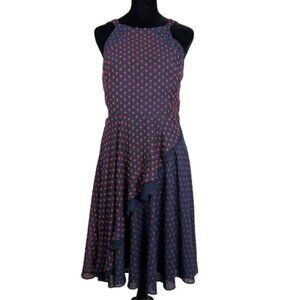Eva Franco Anthropologie Womens‎ Dress Maryanne Swiss Dot Ruffle Rockabilly Sz 4